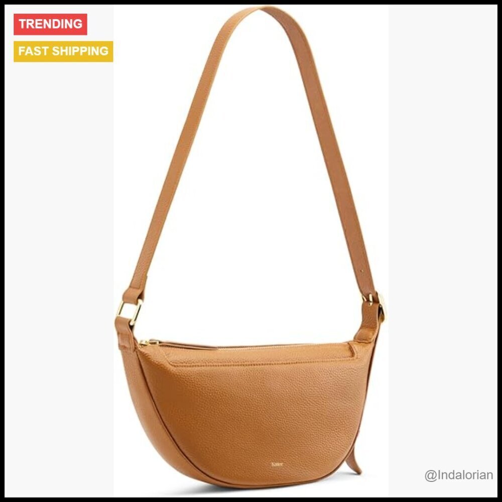 Leather Crossbody Bag Small Sling Hobo Minimal Chic Adjustable Strap Everyday